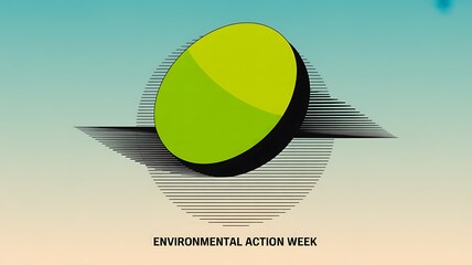 Environmental action week logo with green circle and abstract lines