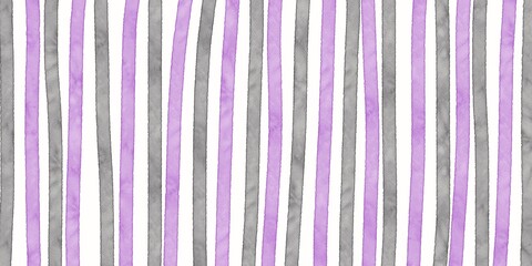 Watercolour abstract vertical line illustration. Black and purple lines wallpaper on white background.