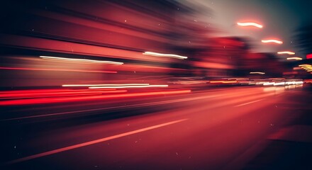 Motion blur red lights speed street night photography photo