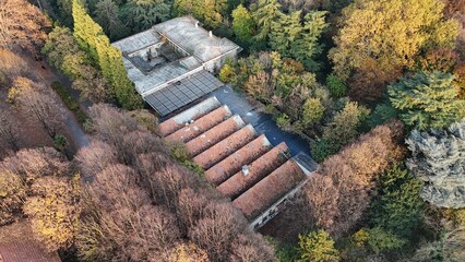 erial View of the Abandoned Mombello Psychiatric Hospital in Limbiate, Italy
