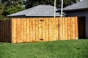 Wood fence with gate