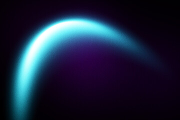 Ethereal Cyan Light Arc with Grainy Texture on Dark Background