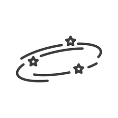 Dizzy icon, Vertigo, Spinning stars, Vector illustration