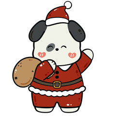 Santa Dog Carrying Gift Bag