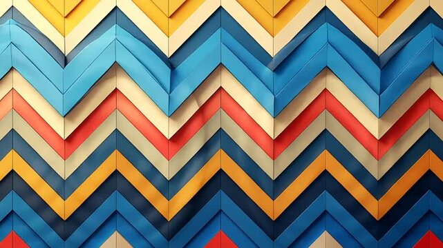 Vibrant Geometric Chevron Pattern Animation with Retro Color Palette for Modern Design Projects