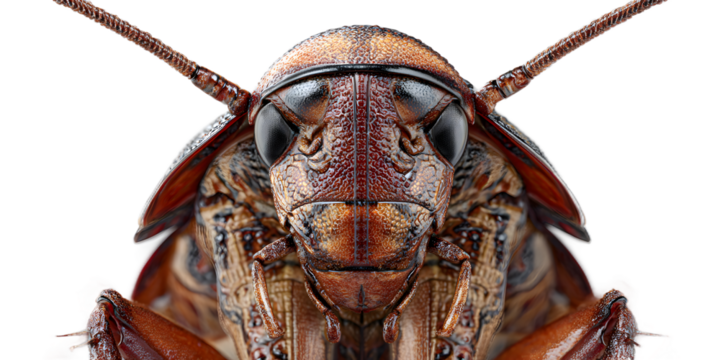 Stunning macro view of a beetle's face, showcasing intricate details and textures, perfect for nature, science, and design projects