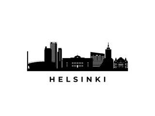 Vector Helsinki skyline. Travel Helsinki famous landmarks. Business and tourism concept for presentation, banner, web site.