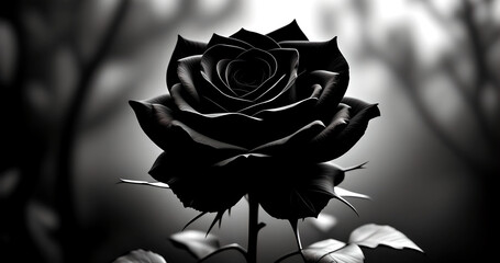 rose on black