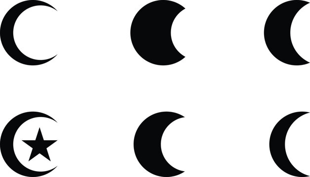 Moon shapes silhouette icon