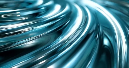 Abstract swirling metallic blue liquid surface with reflective highlights and smooth curves 4k video - Powered by Adobe