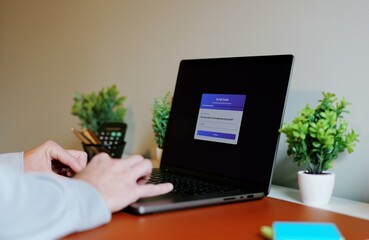 Middle Aged Man Consulting Artificial Intelligence Job Coach Bot - AI Career Quiz Concept