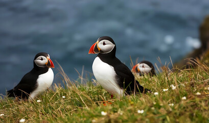 Coastal Puffins