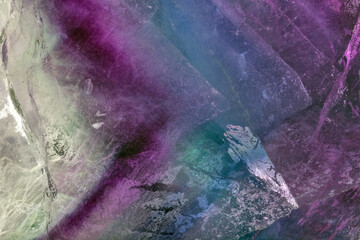 blue and red fluorite texture closeup