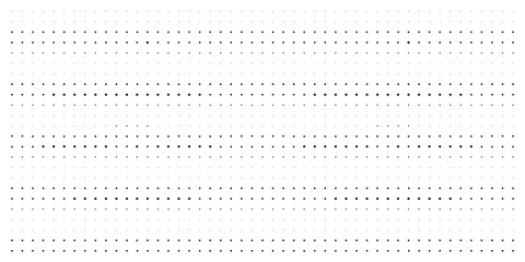 Simple dotted halftone pattern with evenly spaced black dots on a clean white background perfect for modern design, backgrounds, or abstract projects isolated vector illustration