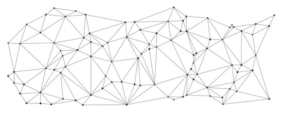 Abstract polygonal mesh with chaotic lines and connected dots perfect for technology backgrounds, science concepts, or digital network themes isolated on white background vector illustration © lembergvector