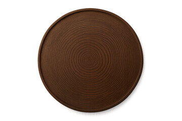 Wooden serving tray showing natural dark brown texture, perfect for food presentation or background element. Isolated view