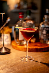 Elegant Martini Glass Cocktail with Citrus Twist