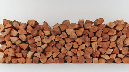 pile of firewood isolated