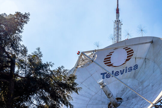 Sierra de Guadalupe, State of Mexico, Mexico, November 27 2024 satellite dish for telecommunications, televisa antenna in the Sierra de Guadalupe, state of Mexico
