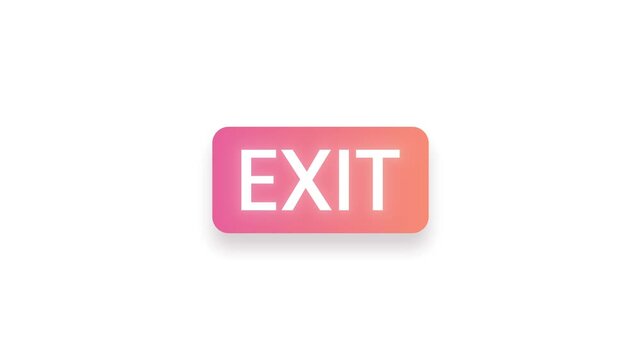 Mouse cursor clicking the exit button animation on white background