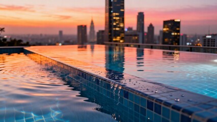 Dive into opulence with a pool overlooking city skylines