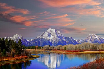 Golden Dusk over the Grand Teton Range