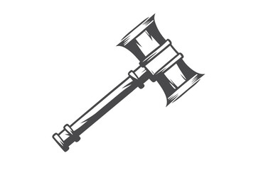 Two sided battle axe with its intricate details creates a visually striking and powerful impact