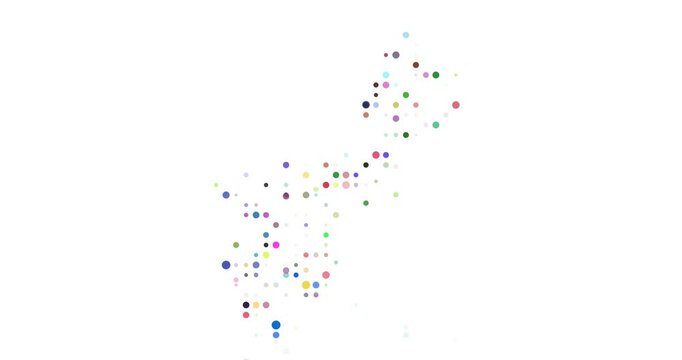 Digital Dots Dissolve the Guam Map Shape Graphic