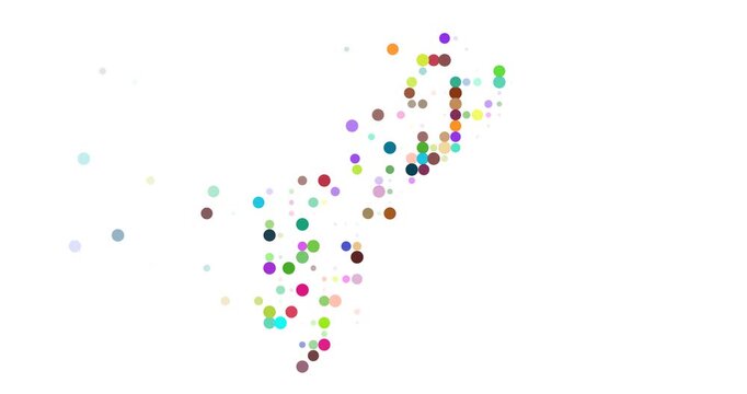 Dot Stream Forming Guam Country Outline