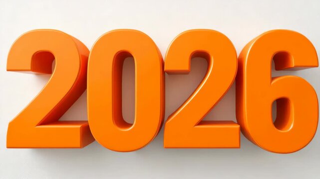 Bold orange 2026 numbers on bright white background