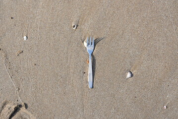 A fork forgotten in the sand