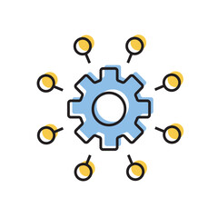 configuration. settings. configuration icons. repair. black and white icons. on a white background. vector. settings. fix the problem. find a solution. repair wizard.	