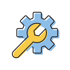 configuration. settings. configuration icons. repair. black and white icons. on a white background. vector. settings. fix the problem. find a solution. repair wizard.	