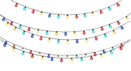 Christmas Lights garland cutout, PNG