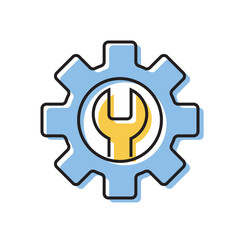 configuration. settings. configuration icons. repair. black and white icons. on a white background. vector. settings. fix the problem. find a solution. repair wizard.	