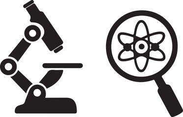 Robot hand holding microscope vector, AI technology and scientific research innovation concept design.