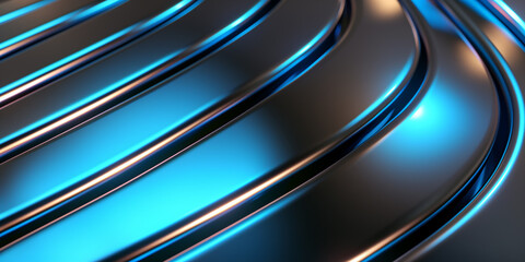 Striking Titanium Black Texture with a Mirror-Polished Finish Set Against a Blue and Black Background, Evoking a Modern and Futuristic Atmosphere