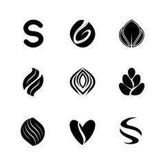 Abstract vector symbols in black and white for various design concepts