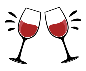 Glass containing red wine alcohol beverage minimalist illustration isolated on white