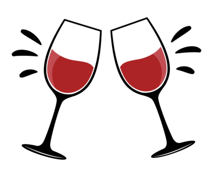 Glass containing red wine alcohol beverage minimalist illustration isolated on white - Powered by Adobe