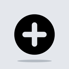 Add icon vector. Plus icon sign symbol vector. Medical cross vector icon illustration isolated on gray background