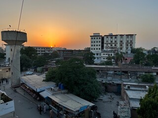 sunset over the bridge