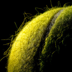 Close-Up Macro Shot of Tennis Ball Texture