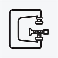 Line art Crapenter tool vector design