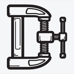 Line art Crapenter tool vector design