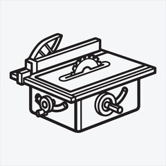 Line art Crapenter tool saw vector design