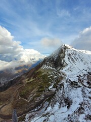 snow covered mountains