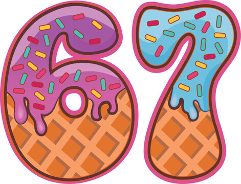 67 Meme Ice Cream Drip Funny Six Seven Gen Alpha Slang 6 7