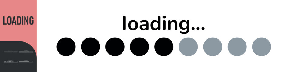 Loading bar. Loading or Installing process. Load sign. System software update and upgrade. Vector loading bar progress icons. Download progress. Color set icons. Vector illustration