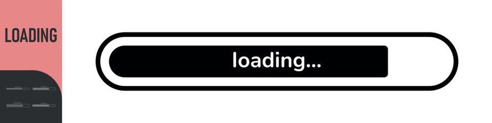 Loading bar. Loading or Installing process. Load sign. System software update and upgrade. Vector loading bar progress icons. Download progress. Color set icons. Vector illustration